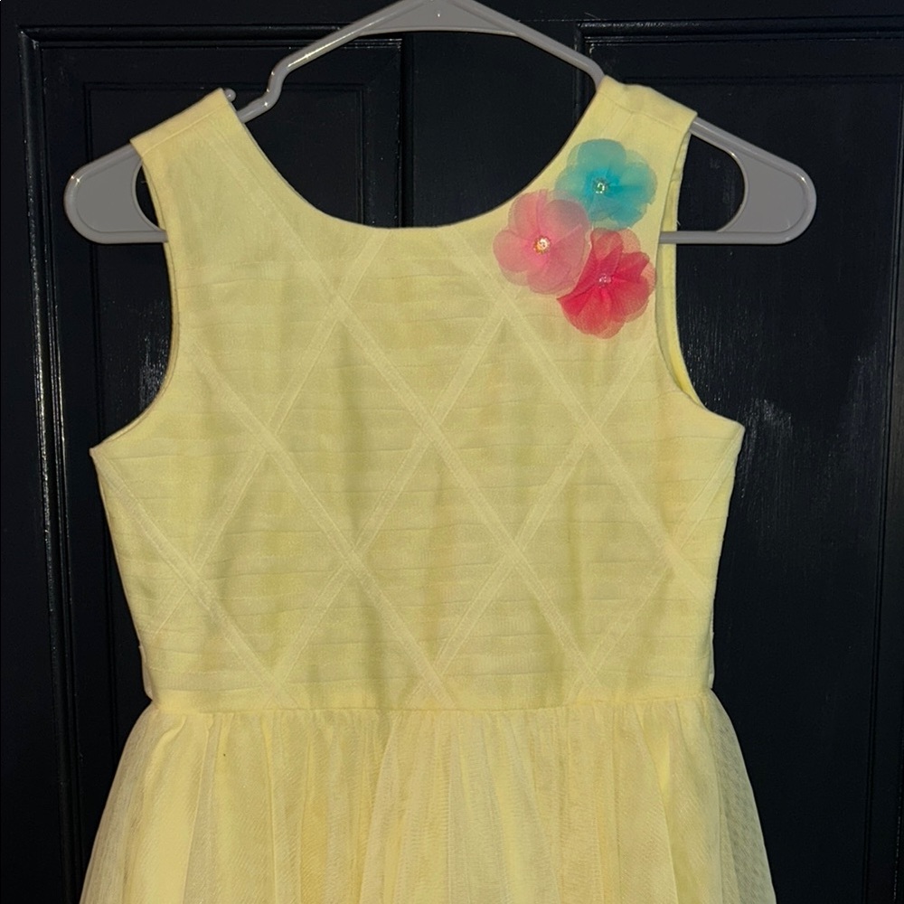 Yellow Kids Dress with Floral Accents